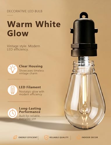 Replacement Bulbs for Outdoor String Lights, 25 Pack T13 LED 0.6W E12 Candelabra Base Bulbs, 2700K Warm White Shatterproof Plastic, Dimmable IP65 for S14 G40 C7 Patio Bistro Lights