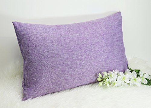 Aiking Home Imitation Burlap Lumbar Pillow Cover 12x18 Inch Vintage Faux Linen Rustic Natural Look, 1 Piece Elegance Farmhouse Style Accents Pillow Case for Indoor Use, Lavender - color: Lavender, size: 18" x 12" (Pack of 1)