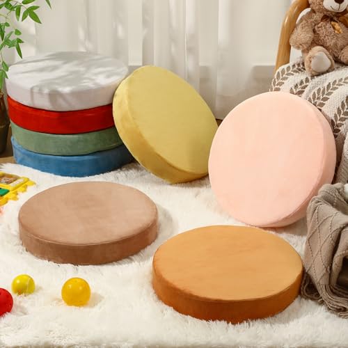 GlikCeil 8 Pcs Round Floor Pillow Cushions for Kids Classroom 15'' Soft Flexible Seating Chair Floor Seats for Reading Corner Playroom - Winter & Spring School Supplies (Gilded Earth Collection) - color: Gilded Earth Collection