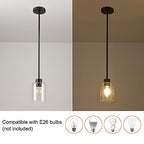 Black Pendant Lights Kitchen Island - Seeded Glass Pendant Light Fixture Multiple Stems Rods (3 Pack with Rod seeded Glass) - color: 3 pack with rod seeded glass