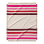 Rosewood Trail Striped Afghan Throw Blanket | Thick & Cozy | Cotton USA Made (73x48) - color: Rosewood Trail
