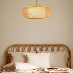 Retro 23.5" Ceiling Light Bamboo Rattan Weaving Pendant Light Rattan Lantern, Vintage Bamboo Wicker Rattan Pendant Light Asian Hanging Ceiling Lamp Loft 60cm