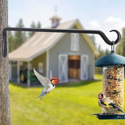 16 inch Plant Hanger, Sturdy Hanging Plant Bracket Outdoor, Hanging Plant Wall Hook Heavy Duty, for Hanging Bird Feeders, Planters, Lanterns, Wind Chimes, Indoor/Outdoor Use, Black, Set of 4 - color: Black, size: 16in-4-Black