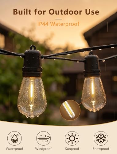 Replacement Bulbs for Outdoor String Lights, 25 Pack T13 LED 0.6W E12 Candelabra Base Bulbs, 2700K Warm White Shatterproof Plastic, Dimmable IP65 for S14 G40 C7 Patio Bistro Lights