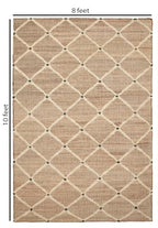 Hand Woven Jute Rug 8'x10' Area Rug - Rectangular Handcrafted Premium Geometric Design, Indoor Reversible Natural Fiber Rugs - Rustic Farmhouse Carpet for Living Room, Hallway, Bedroom - Natural - size: 8' x 10' (﻿Rectangular)