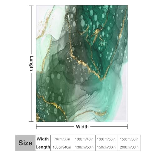 Modern Marble Blanket, Abstract Luxury Baroque Golden Lake Green Stone Veins Pattern Soft Warm Cozy Plush Flannel Covers for Livingroom Bedroom Couch Chair Camping Travel Home Decor Tapestry 30x40in - color: Abstract-19, size: 30W" x 40L"