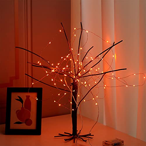Ariceleo Mini Halloween Fairy Lights Battery Operate, 1 Pack Copper Wire Night Lights 3*AAA Battery Powered Led Starry Fairy String Lights for Bedroom, Christmas, Party, Decoration(5m/16ft Orange) - color: Orange, size: 1 Pack