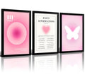 LIANGSU Black Framed Angel Number Affirmations Wall Art Pink Aura Gradient Butterfly Canvas Prints Boho Spiritual Positive Energy Wall Picture for Bedroom Living Room Office 12x16 Inch - color: Pink Affirmations Wall Art, size: 12x16 Inches