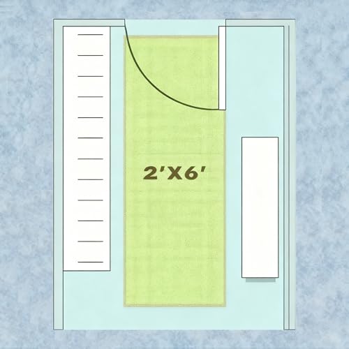 Hallway Runner 2.6x8 Area Rugs Washable Green Hallway Rug - color: Green, size: 2'6" x 8' (Oblong)