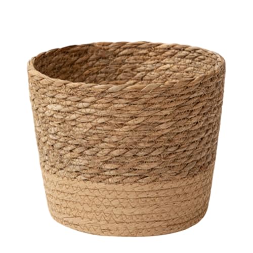 Seagrass Planter Basket, Plant Pot Succulent Organizer, Indoor Boho Woven Storage Basket with Drainage Holes for Indoor Plants, Outdoor Garden, Balcony, Patio (Khaki S) - color: Khaki S