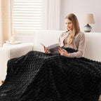 NEWCOSPLAY Super Soft King Blanket Black Premium Silky Flannel Fleece 3D Clouds Stylish Jacquard Lightweight Bed Blanket All Season Use 350GSM (Black, King(90"x110")) - color: Black, size: King(90"x110")