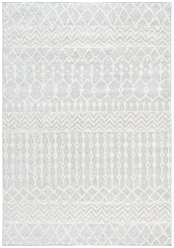 SAFAVIEH Tulum Collection Accent Rug - 2' x 3', Light Grey & Ivory, Moroccan Boho Distressed Design, Non-Shedding & Easy to Clean, Ideal for Front Door, Kitchen, Entryway, Foyer (TUL270F) - color: Light Grey/Ivory, size: 2' x 3' (Rectangular)