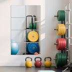 Ruomeng Full Length Wall Mirror Tiles - 12" x 10" x 8Pcs Frameless Full Body Mirror Tiles Wall Mounted Mirror for Home Gym Vanity Bedroom, Living Room - size: 12"x10"-8pcs