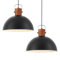 ELYONA 2 Pack Large Ash Wood Hammered Pendant Light Fixtures 16 Inch Metal Dome Ceiling Hanging Lamp, Industrial Kitchen Island Pendant Lighting for Farmhouse, Dining Room,Living Room, Black - color: Black - 2 Pack