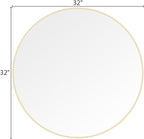 WallBeyond 32 inch Round Mirror Gold Large Circle Wall Mirror for Bathroom with Metal Framed, Round Wall Mirror for Wall Decor, Vanity, Entryway Living Room