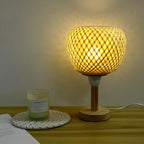 GANAZONO Woven Bamboo Lamp Shade 7.67X7.67X6.10In Rustic Pendant Light Cover Hanging Ceiling Light Lampshade for Home Decor Eye Protection Easy Installation