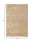 Dash & Albert Jute Handwoven Natural Rug, 2 X 3 Feet, Tan Solid Pattern - color: Jute Woven Natural, size: 2' x 3' (Rectangular)