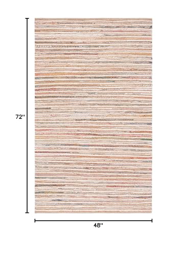 SAFAVIEH Cape Cod Collection Accent Rug - 4' x 6', Natural & Rust, Handmade, Braided Design, Ideal for The Living Room, Bedroom, Dining Room (CAP151P-4) - color: Natural/Rust, size: 4' x 6' (Rectangular)