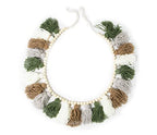 Tassel Garland - Boho Tassel Garland with Wood Beads - Wall Decor for Dorm, Girls Room and Nursery Room - Olive Green (50 inch) - size: 50 inch