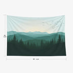 EMMTEEY Nature Tapestry Green Mountains Forest 80X60 Inch Large Tapestry Wall Art Hanging Tapetries for Bedroom Living Room Dorm Décor