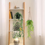 Giegxin Summer Mini Hanging Artificial Plant with Woven Basket Boho Fake Plants Ivy Faux Vines Eucalyptus Leaf for Indoor Home Wall Shelf Decor(6 Set,Green,Artificial Hanging Plants) - size: Standard Hanging