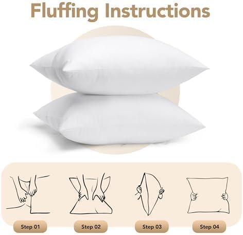 Utopia Bedding Outdoor Pillow Inserts 20 x 20 Inches (Pack of 2, White), Water Resistant Garden Throw Pillows for Patio and Porch Furniture
