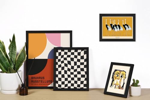 ANERZA 16 PCS Framed Eclectic Wall Art Decor, Modern Maximalist Wall Prints for Bedroom, Vintage Gallery Wall Frame Set, Bauhaus Funky Posters for Home Decor, Retro Abstract Dorm Collage Kit - color: Orange, size: 12"x15" Framed