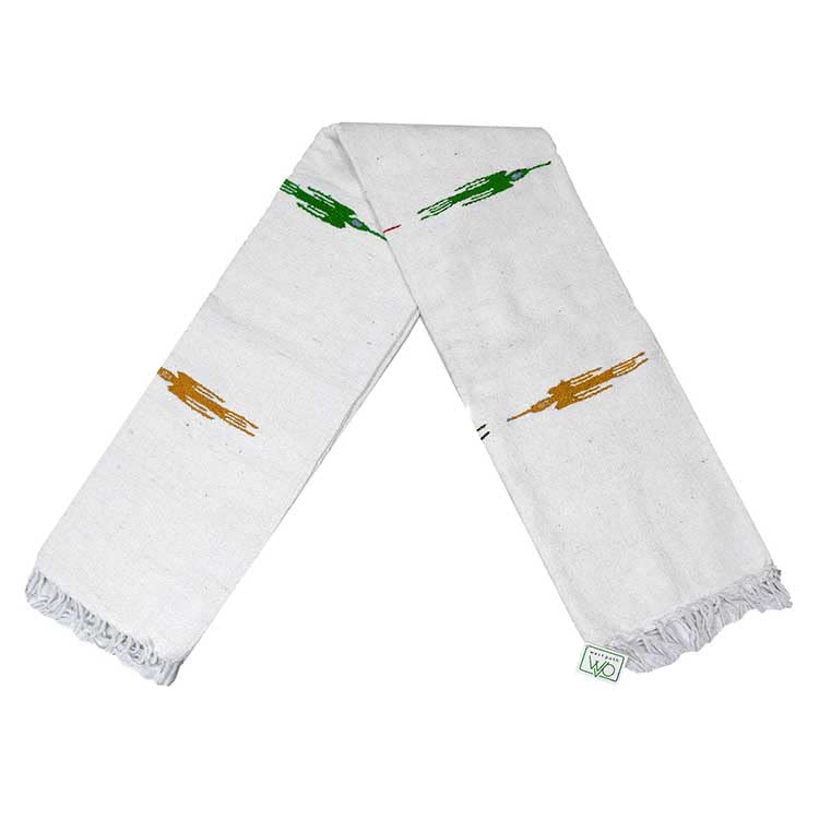 Open Road Goods Mexican Thunderbird Yoga Blanket, Handwoven Throw for Yoga, Meditation, and Home Décor – Versatile Blanket for Beach, Picnic, Camping, or Outdoor Use - color: Namaste White