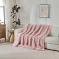 Luxury Fluffy Faux Fur Throw Blanket,Thick Fluffy Silky Fuzzy Cozy Blanket,Plush Blankets for Couch, Sofa, Chair, Bed-Pink,50x60 Inches - color: Pink, size: Throw (50" x 60")