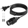 DiCUNO E26 Hanging Lantern Extension Cord Cable, Light Socket On Off Inline Cord Switch Control Lamp, 6.6 Feet (2M), Black, 1-Pack - style: 6.6ft - Black
