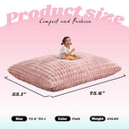 Hobestluk 3 in 1 Bean Bag Chair Giant Bean Bag Chairs for Adults with Bubble Cover Convertible Bean Bag Floor Cushion with Machine Washable Cover for Living Room (Bubble Pink) - color: Peach Pink