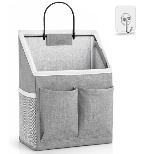 Kanrichu 1pcs Wall Hanging Storage Bag, Wall Hanging Baskets for Organizing as Over the Door Organizer, Wall File Organizer, Rv Storage and Organization. For Bedroom, Office, Camper (Gray-Upgraded) - color: Gray-Small（1pcs）