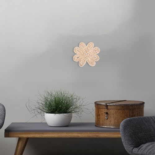 STOBAZA Woven Flower Wall Decor Boho Wall Basket Flower Shape Seagrass Woven Hanging Art for Farmhouse Bedroom Living Room Decoration