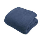 JOOJA Navy Blue Blanket Warm Queen Size Fuzzy Knitted Oversized Luxury Bed Blankets, Soft Lightweight Plush Blanket Queen Size for Cozy Nights (Navy Blue, 90x90) - color: Navy Blue, size: 90x90