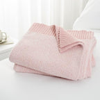 Carriediosa Heather Throw Blanket 60" X 80" Twin, 400GSM Ultra Soft Microfiber Fuzzy Fluffy Reversible Knitted Blankets Cozy Plush Lightweight and Warm Fall Throws for Couch, Bed, Sofa, Dusty Pink - color: Heather - Dusty Pink, size: 60" X 80"