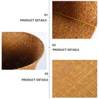 Healeved Straw Woven Storage Basket 11.14 Inch Wicker Decorative Flower Vase Planter Holder, Multi-Purpose Basket for Bathroom Living Room Home Laundry Office Container Brown