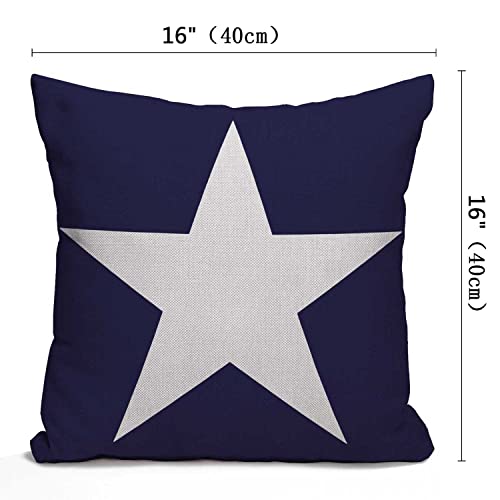 Nphuriy Blue Star Throw Pillow Cover Abstrat USA Star Design on The Blue Background Decorative Pillow Case Cotton Linen Cushion Cover Decor 16x16 Inch Pillowcase for Home - color: Multi 25