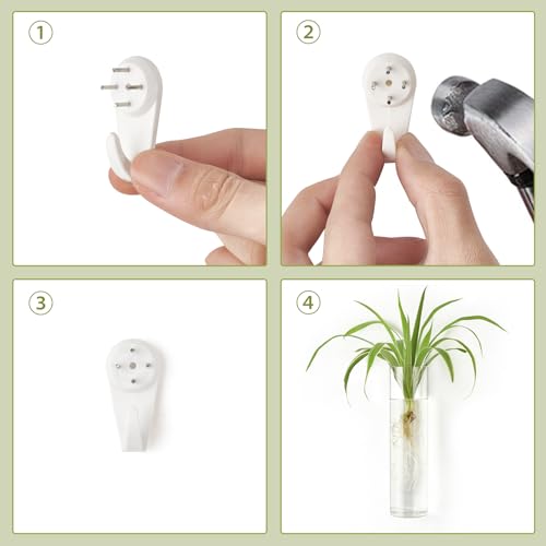 Mkono Propagation Station Wall Planter Hanging Glass Tubes Flower Vase for Hydroponics Plants, Bathroom, Home Office Living Room Decor Gift, Cylinder Set of 4(Plants not Included)