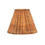 Aspen Creative 51003 Empire Clip-On Chandelier Lamp Shade, Natural Rattan, 3" Top x 6" Bottom x 5" Slant Height - color: Natural - 6"
