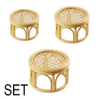 Rattan Plant Stands,Small Boho Rattan Wicker Round Riser Plant Stand,Indoor Flower Pot Stand,Decorative Flower Shelf Bonsai Rack Garden Plant Pot Riser Holder - size: L (7.87 x 4.72 inches)