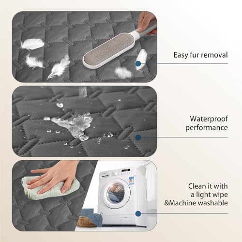 gogobunny 3X Stronger Waterproof Pet Blanket, Scratch Proof Furniture Protector for Dogs Cats, Reversible Cover 30x30 Inch, Dark Grey - color: Dark Grey, size: 30x30 Inch (Pack of 1)