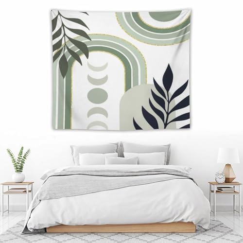 Boho Leaf Tapestries,Bohemian Mid Century Palm Tropical Leaf Abstract Modern Minimalism Wall Hanging Neutral Home Decor Art for Living Room Bedroom Dorm 40"x30" - color: Boho Leaf-9, size: W40xL30in