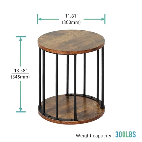 HDANI Small Round Wooden Step Stool for Kids Adults, 300lbs Load Capacity Garden Stool, Non-Slip Small Stool for Plant Stand, Kitchen, Bathroom and Bedroom,Brown - color: Brown, size: Small - Single
