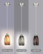 karyfine Mini Pendant Lights Kitchen Island,Blown Art Glass Pendant Light Fixtures with Brush Nickel Finish Coffee Brown Hanging Lamp Shade for Kitchen Over Sink,Hallway,Bathroom Dining Room - color: Coffee Brown-1Pack