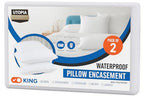 Set of 2 Pillow Protectors with Zipper King Size, Bed Bug and Dust Mite Proof Pillow Covers, Ultra Soft Pillow Encasements, Moisture Wicking and Waterproof Pillow Cases by Utopia Bedding (White) - size: King (Pack of 2)