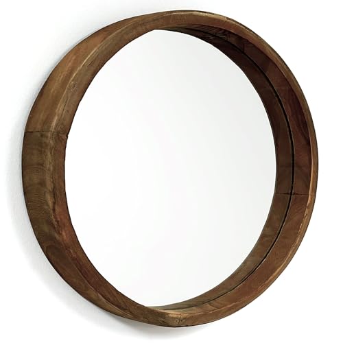 Rutledge & King Wall Mirror - Rustic Round Mirror - Decorative Circle Mirrors for Bathrooms, Living Rooms, and Bedrooms (1 Pack, Midwood - Large) - color: Midwood - Large