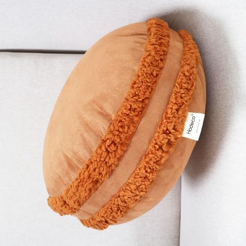 Round Throw Pillow 16x16 Macaron Down-Like Polyester Filling Super Soft Ultra Fluffy Feather-Like Touching Round Floor Pillow 40x40cm Home Décor Circle Cushion for Couch, Brown 1 Piece - color: Brown, size: 16"D x 16"W x 6.5"H