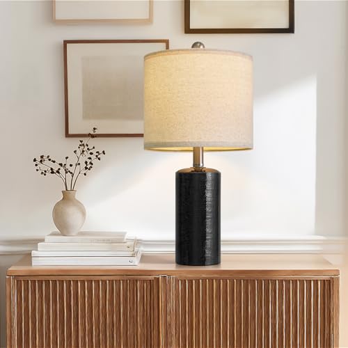 G-SAFAVA 20.5" Small Table Lamps for Living Room Lamp Set of 2 Ceramic Lamps for Bedroom Bedside Lamps Modern Boho Lamps for Night Stands Farmhouse Nightstand Lamp Side End Table Lamp, Black - color: Black
