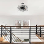 20in Black Sputnik Ceiling Light Fixtures Over Table 4-Lights Starburst Sputnik Chandelier Modern Solid Metal Semi Flush Mount Ceiling Light for Bedroom, Kitchen, Hallway, Laundry Room, E12 - color: Black 20" 4-Light