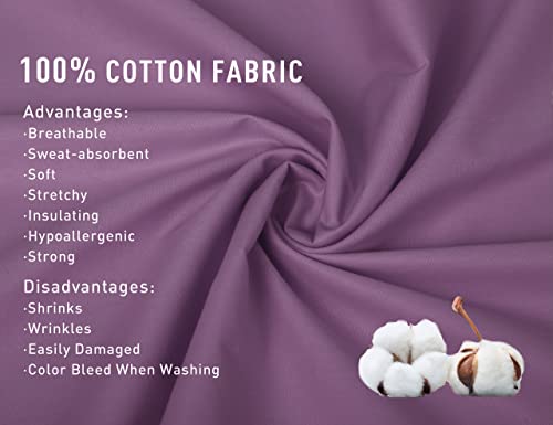 Sunflower Queen Pillowcases Set of 2, 100% Cotton Queen Size Pillow Cases 2, 20×30 inches Dark Purple, Soft and Breathable - color: Dark Purple, size: Queen (20"x30")